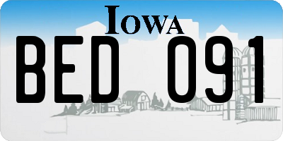 IA license plate BED091