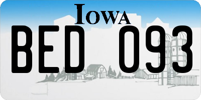 IA license plate BED093