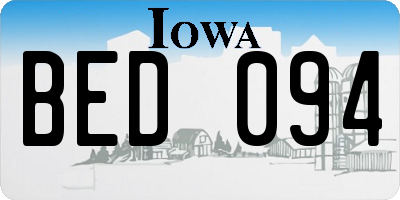 IA license plate BED094