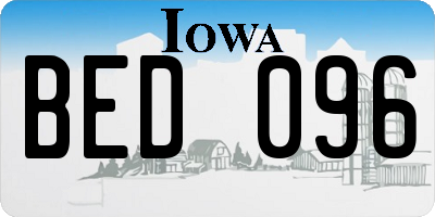 IA license plate BED096