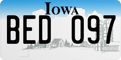 IA license plate BED097