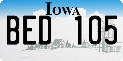 IA license plate BED105