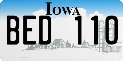 IA license plate BED110