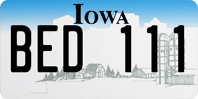 IA license plate BED111