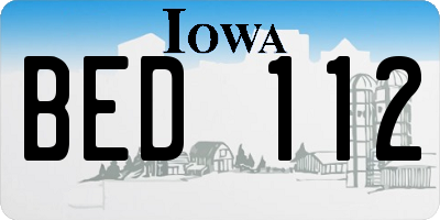 IA license plate BED112