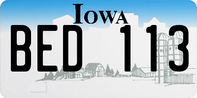 IA license plate BED113
