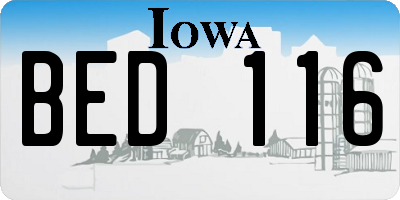 IA license plate BED116