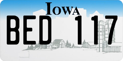 IA license plate BED117