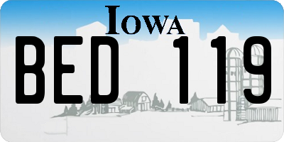 IA license plate BED119