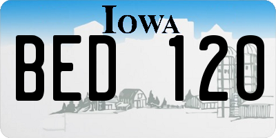 IA license plate BED120