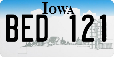 IA license plate BED121
