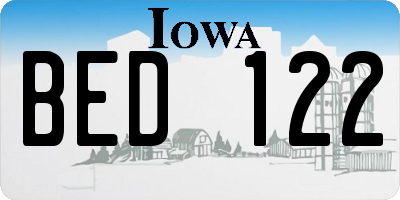 IA license plate BED122
