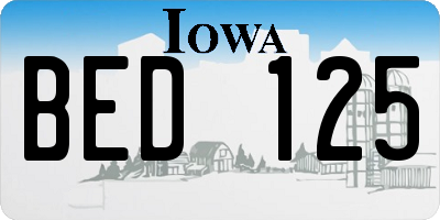 IA license plate BED125