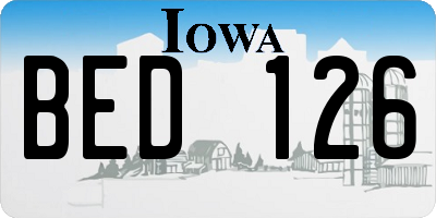IA license plate BED126
