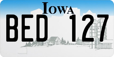 IA license plate BED127