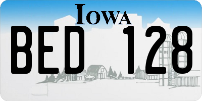 IA license plate BED128