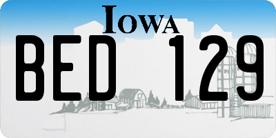 IA license plate BED129