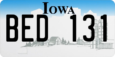 IA license plate BED131