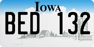 IA license plate BED132