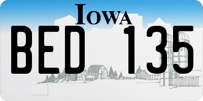 IA license plate BED135