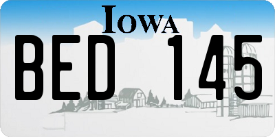 IA license plate BED145