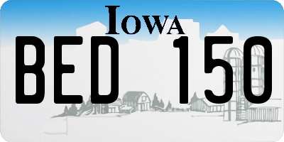 IA license plate BED150