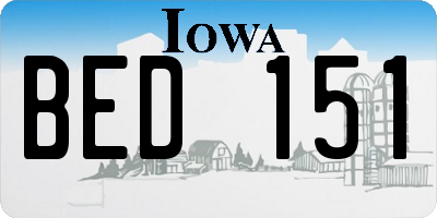 IA license plate BED151