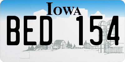 IA license plate BED154