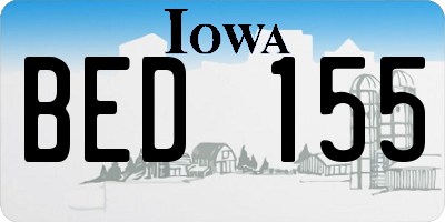 IA license plate BED155