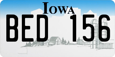 IA license plate BED156
