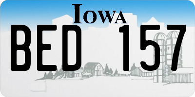 IA license plate BED157