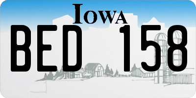 IA license plate BED158