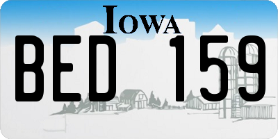 IA license plate BED159