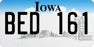 IA license plate BED161