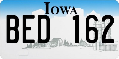 IA license plate BED162