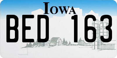 IA license plate BED163