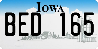 IA license plate BED165