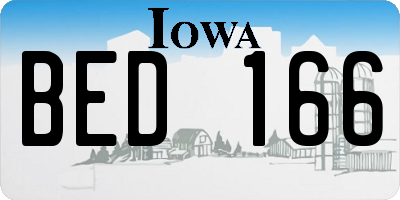 IA license plate BED166
