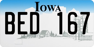 IA license plate BED167