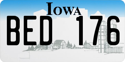IA license plate BED176