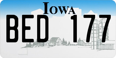 IA license plate BED177