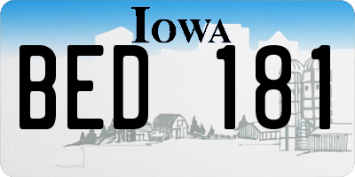 IA license plate BED181