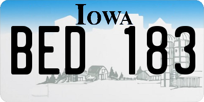 IA license plate BED183