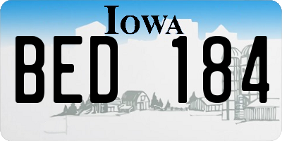 IA license plate BED184