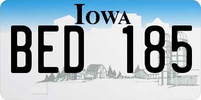 IA license plate BED185