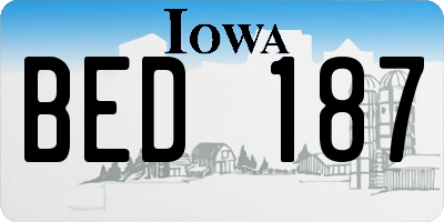 IA license plate BED187