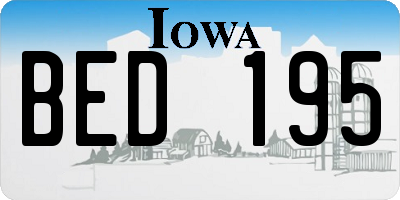 IA license plate BED195