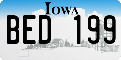 IA license plate BED199