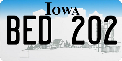 IA license plate BED202
