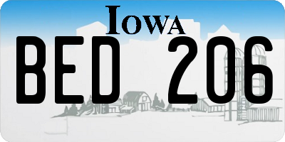 IA license plate BED206